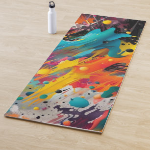 Tapis De Yoga Vivid Chaos Splash Graffiti