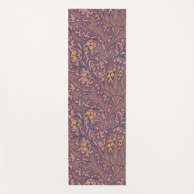 Tapis De Yoga William Morris Artichoke Vin et or (Devant)