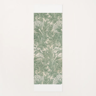 Tapis De Yoga William Morris tulip fond textile vert