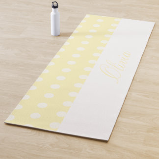 Tapis De Yoga Yellow Poka Dots