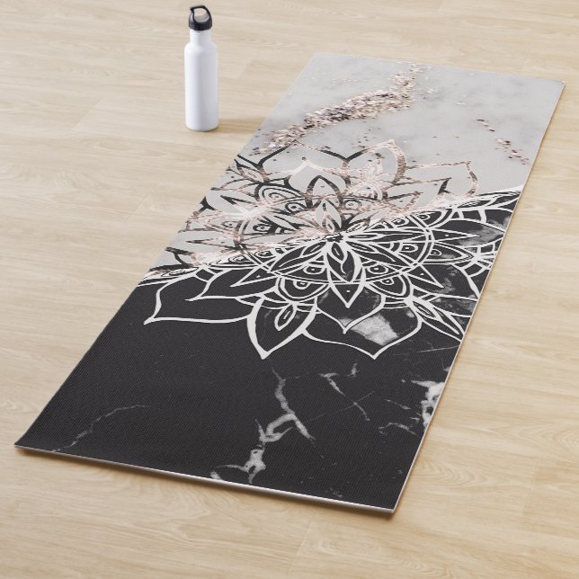 Tapis De Yoga Yin Yang Mandala sur le marbre #1 (En situation)