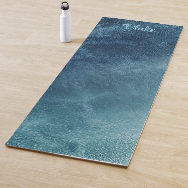 Tapis De Yoga Yoga bleu Abstrait (En situation)