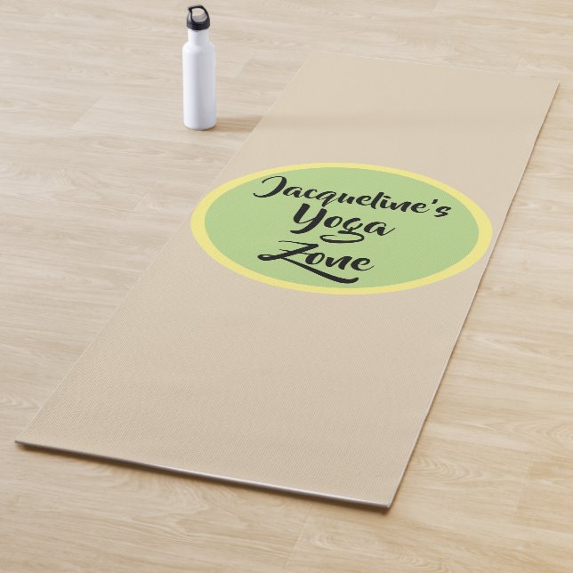 Tapis De Yoga Yoga Cercle Vert Beige (En situation)