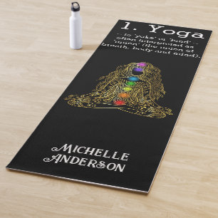 Tapis De Yoga Yoga d'or fille avec chakras