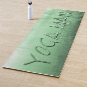 Tapis De Yoga Yoga Man Pistachio gris blanc rustique