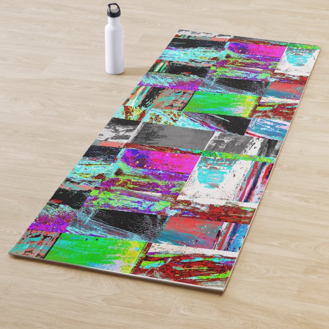 Tapis De Yoga Yoga Mat – Abstract Grid (En situation)