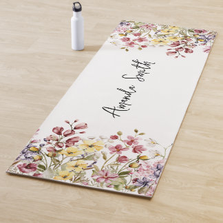 Tapis De Yoga Yoga Mat Floral Nom Customisé Fleurs sauvages
