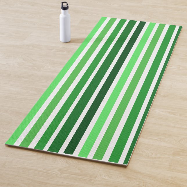 Tapis De Yoga Yoga Mat - Grandes vertes en cinq tons (En situation)