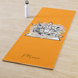 Tapis De Yoga Yoga Mat personnalisé Nom personnalisé Tigre blanc