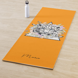 Tapis De Yoga Yoga Mat personnalisé Nom personnalisé Tigre blanc