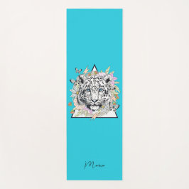 Tapis De Yoga Yoga Mat personnalisé Nom personnalisé Tigre blanc