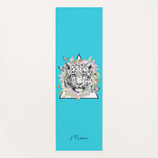Tapis De Yoga Yoga Mat personnalisé Nom personnalisé Tigre blanc