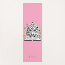 Yoga Mat personnalisé Nom personnalisé Tigre blanc