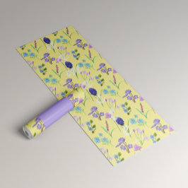 Tapis De Yoga Yoga para mujer con flores sobre amarillo
