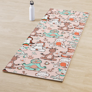 Tapis De Yoga Yoga poses pattern Yoga seamless pattern 51