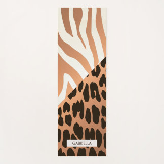 Tapis De Yoga Zèbre et Empreinte de léopard