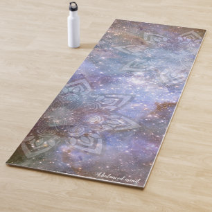 Tapis De Yoga Zen de l'univers de Mandala bleu