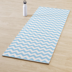 Tapis De Yoga Zigzag bleu, Chevron bleu, Motif géométrique