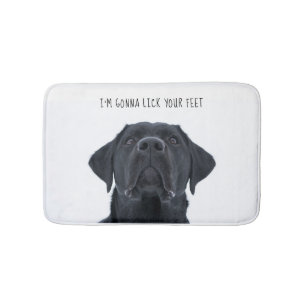 Tapis drôle de chien, couverture noire de bain de