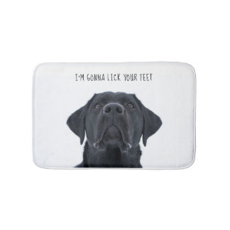 Tapis drôle de chien, couverture noire de bain de