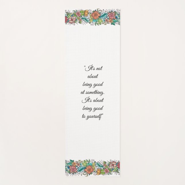 Tapis floral de yoga d'art - customisez votre (Devant)