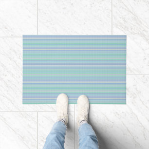 Tapis mince bleu de plancher de rayures d'Aqua en