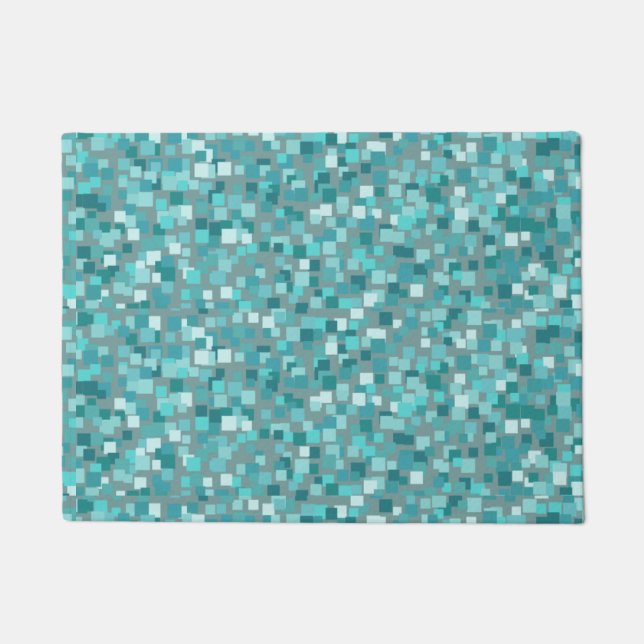 Tapis Mosaïque Turquoise Rétro Paillasson  (Devant)