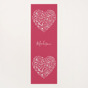 Tapis musical fait sur commande de yoga de coeurs