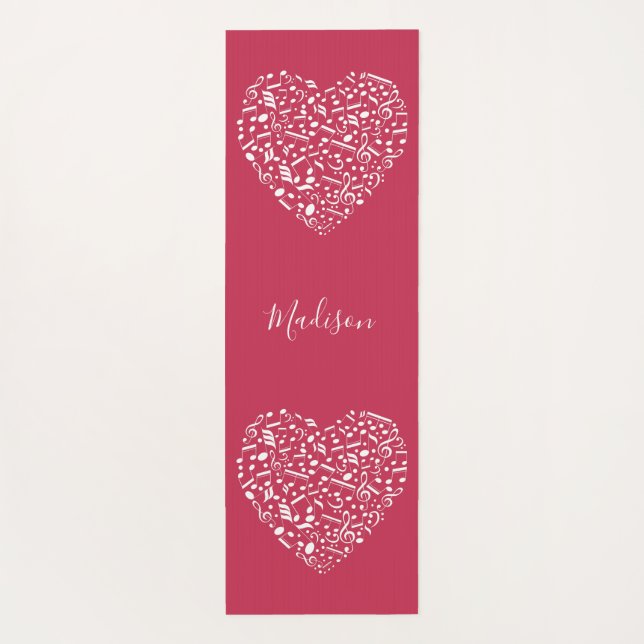 Tapis musical fait sur commande de yoga de coeurs (Dos)