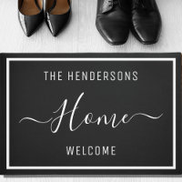 Tapis noir de la famille customisée