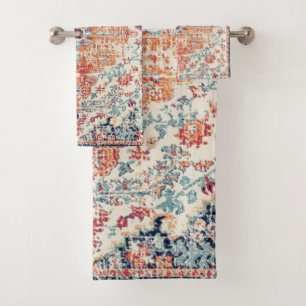 Tapis Persan Oriental Antique Blanc Terracotta