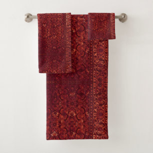 Tapis Persan Rouge Foncé Antique Vintage Oriental