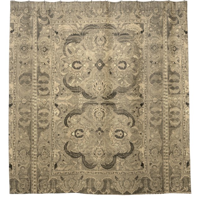 Tapis Perse antique Brown Douche beige rideau (Devant)