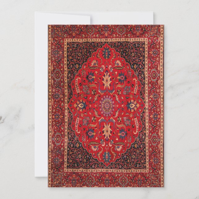 Tapis perse rouge de la carte de vacances plat Mas (Devant)