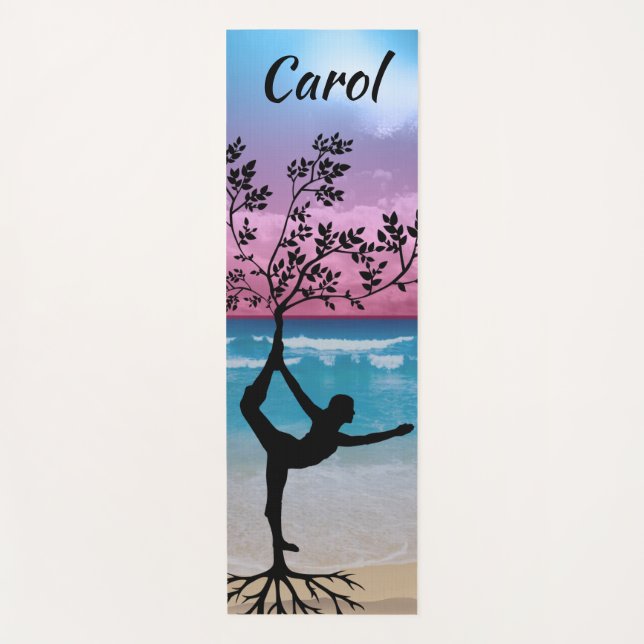 Tapis personnalisé de yoga de silhouette (Devant)