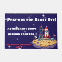 Tapis personnalisé pour enfants Mission Control Sp