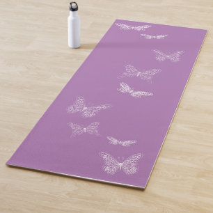 Tapis pourpre de flottement de yoga de papillons