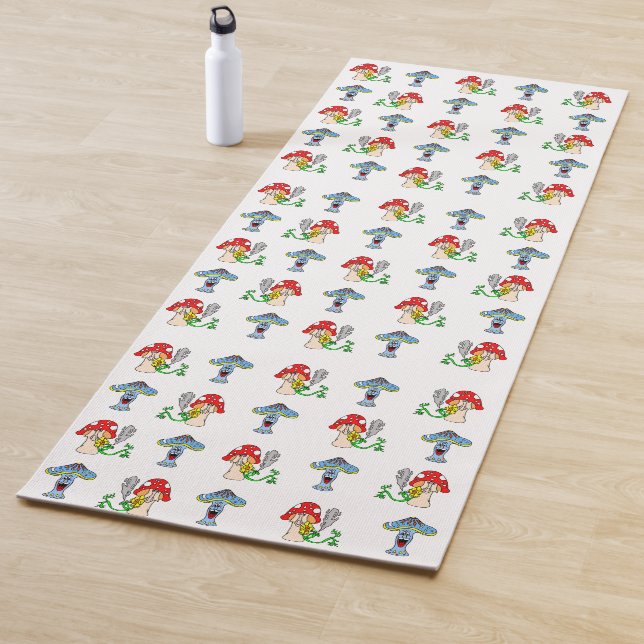 Tapis psychédélique de yoga de champignons (En situation)