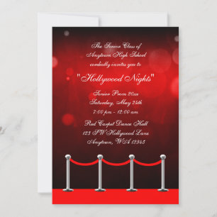 Tapis Rouge Argent Hollywood Invitation Formelle B