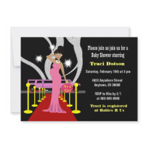 Tapis rouge Hollywood Baby shower Invitation garço