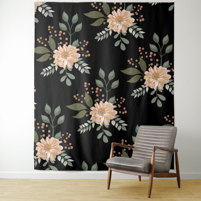 Tapisserie à motifs floraux (En situation)