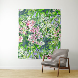 Tapisserie aquarelle Fleurs de pommier – Botanica