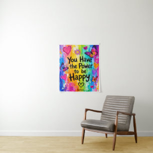 TAPISserie ARC-EN-CIEL ET PAPILLONS HEUREUX
