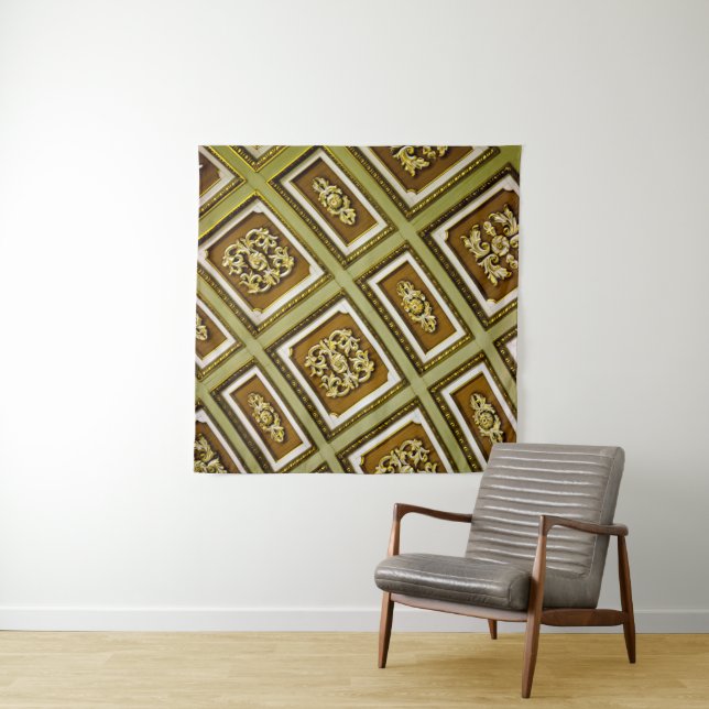 Tapisserie architecturale Brown et verte (En situation (horizontale))