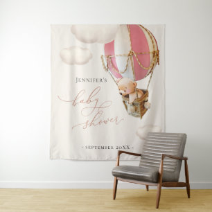 Tapisserie Ballons Ours Rose