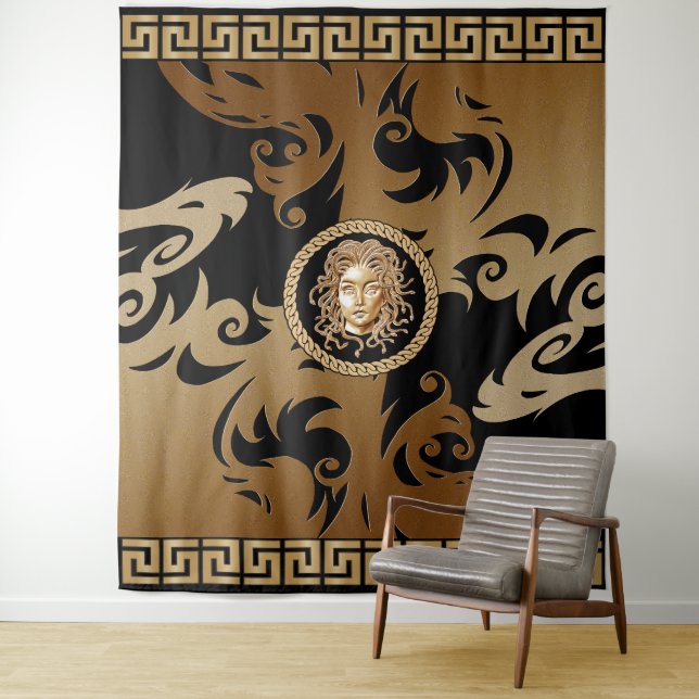 Tapisserie baroque MEDUSA de luxe (En situation)
