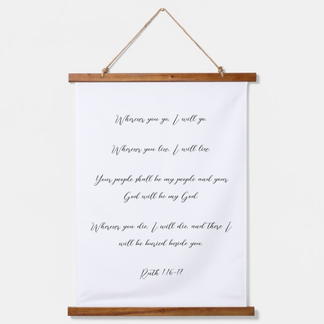 Tapisserie Bibel - Ruth 1:16-17 Wandteppich Mit Holzrahmen (Vorderseite)
