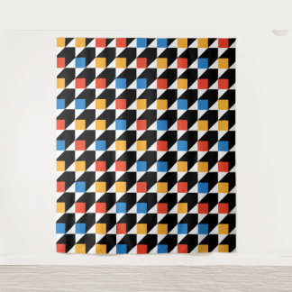 Tapisserie Carré colorée - Blanc