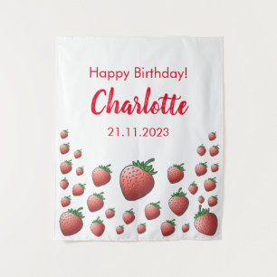 Tapisserie d'anniversaire à la fraise