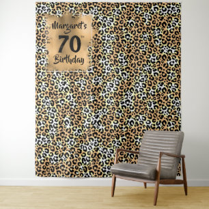 Tapisserie d'anniversaire à motif léopard